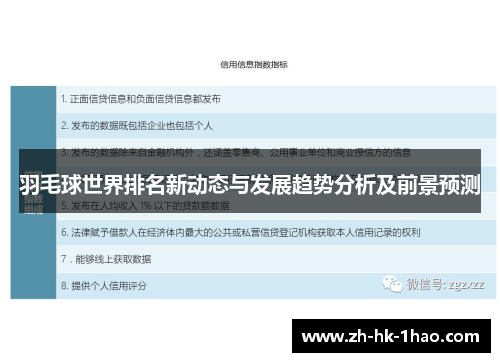 羽毛球世界排名新动态与发展趋势分析及前景预测